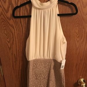 Taupe gold and cream forever 21 dress